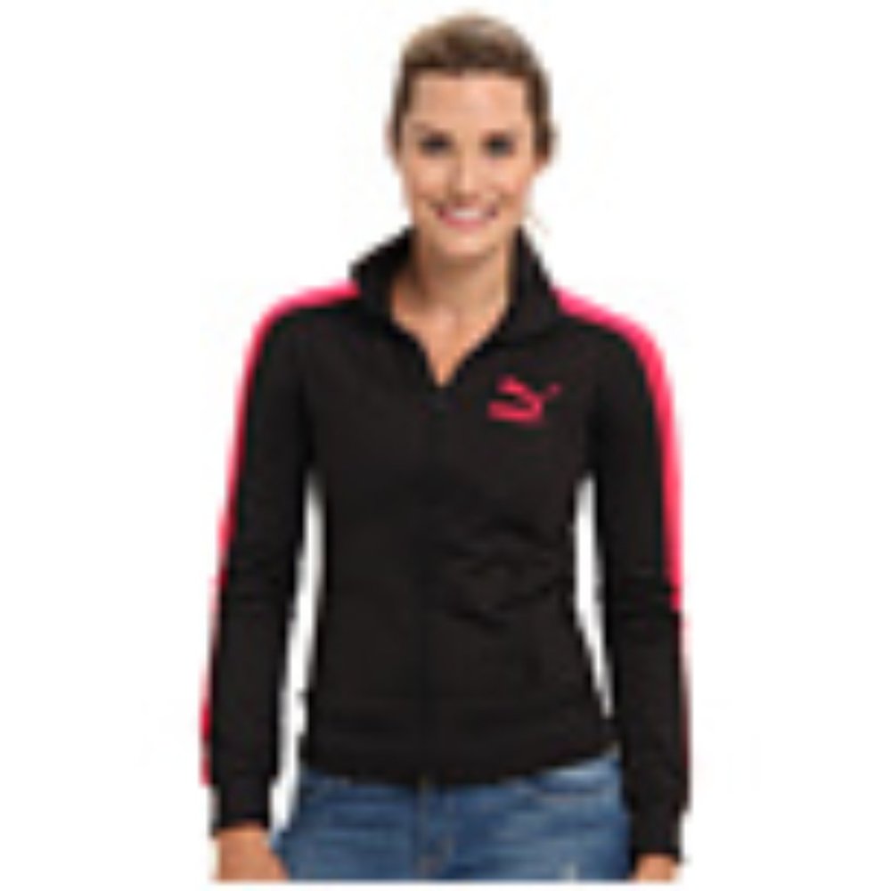PUMA  Iconic T7 Track Jacket Black Virtual Pink